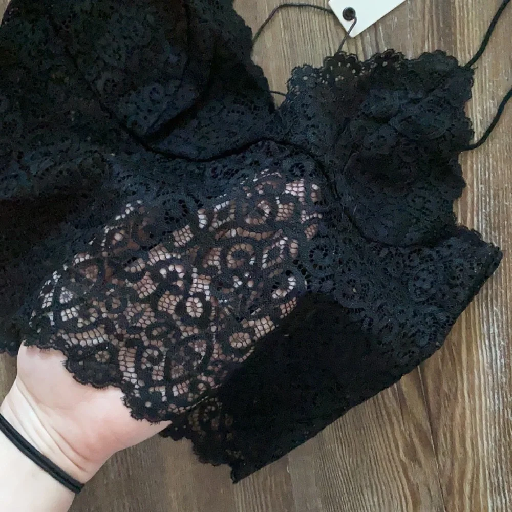 Olivaceous Black Lace Intimate Crop Tank Top - Picture 2 of 3